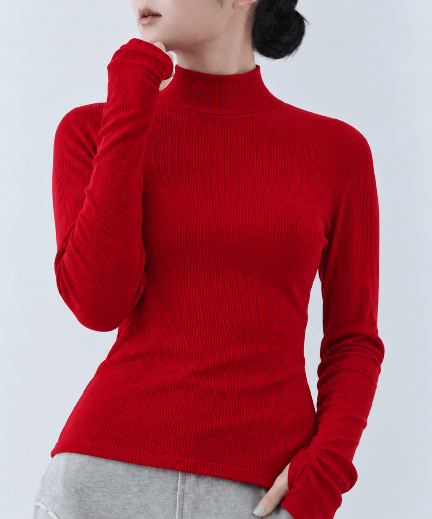 Wool Rib Highneck Top
