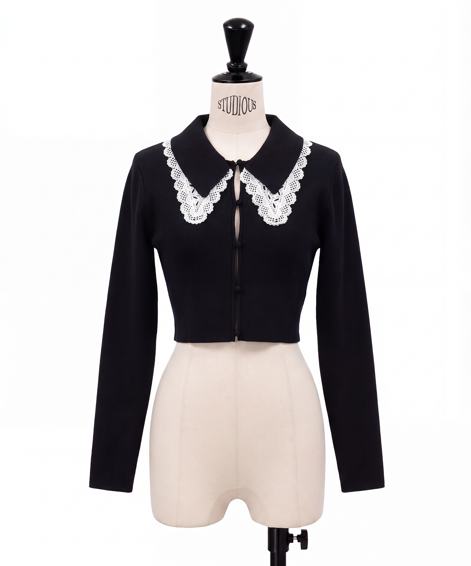 3WAY LACECOLLAR KNIT CARDIGAN