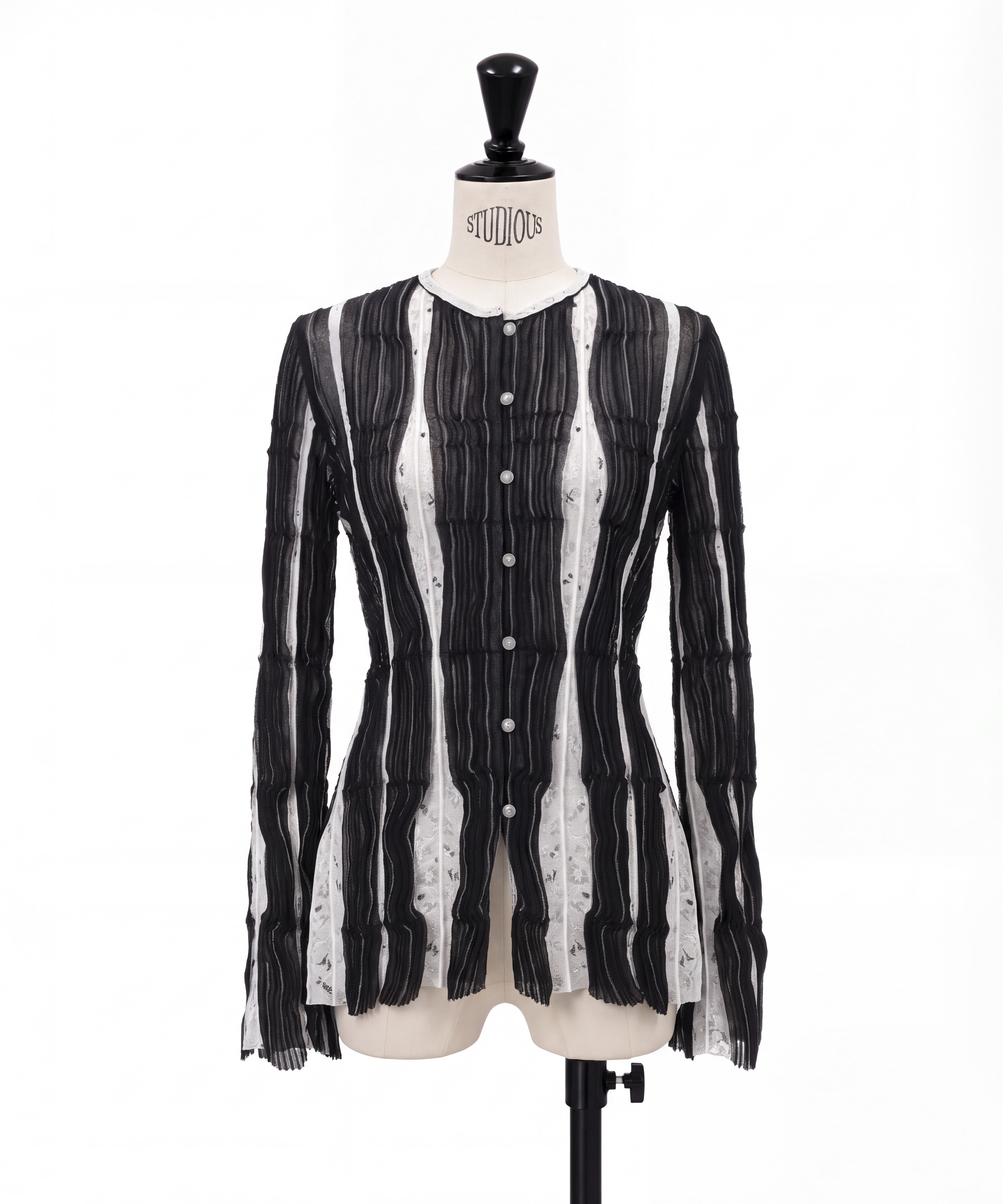 Fluid Jacquard Knit Cardigan