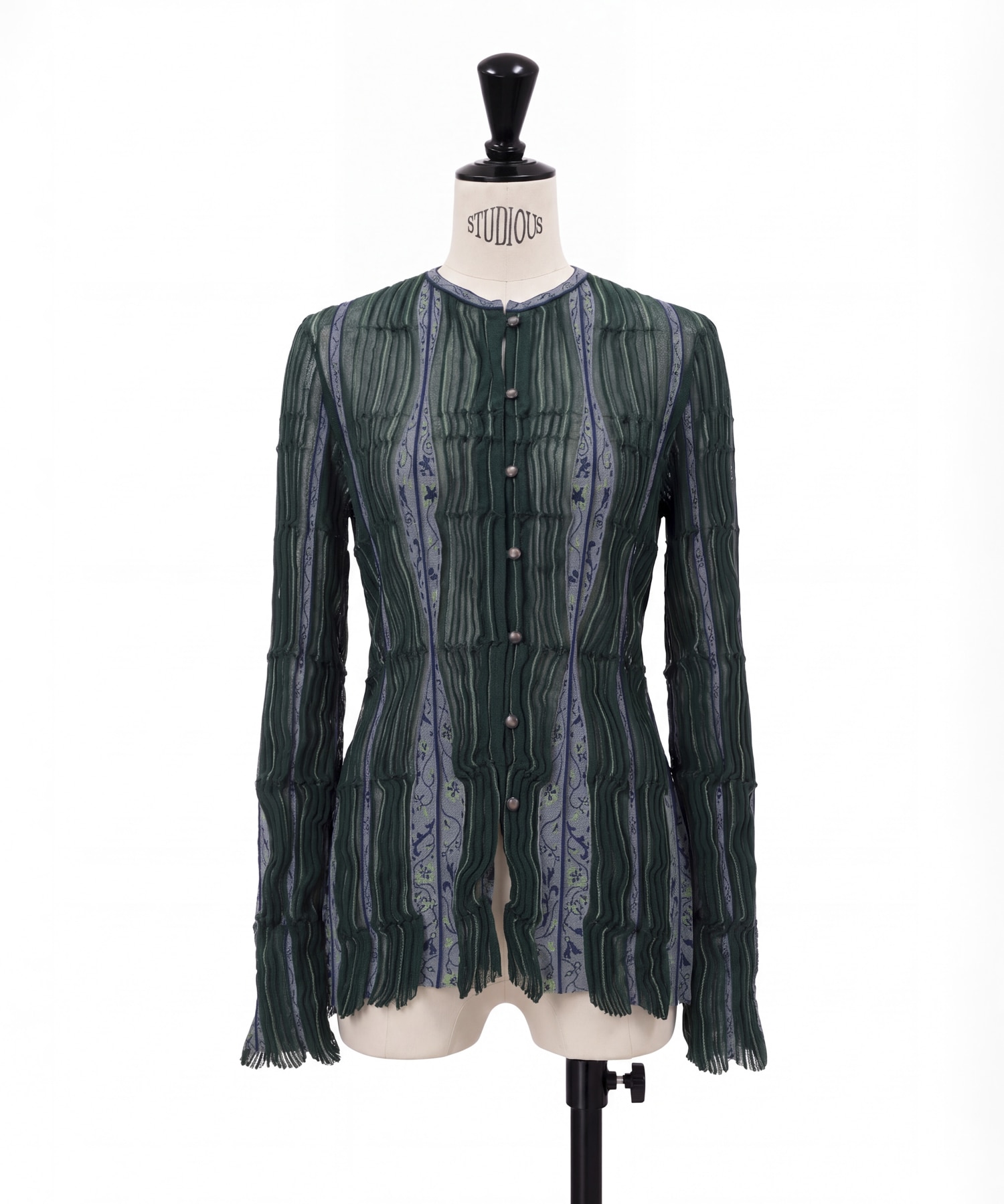 Fluid Jacquard Knit Cardigan
