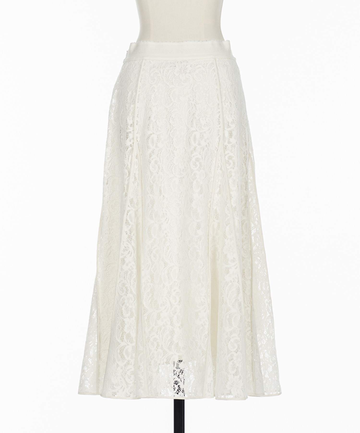 FLOCKED LACE FLARED SKIRT
