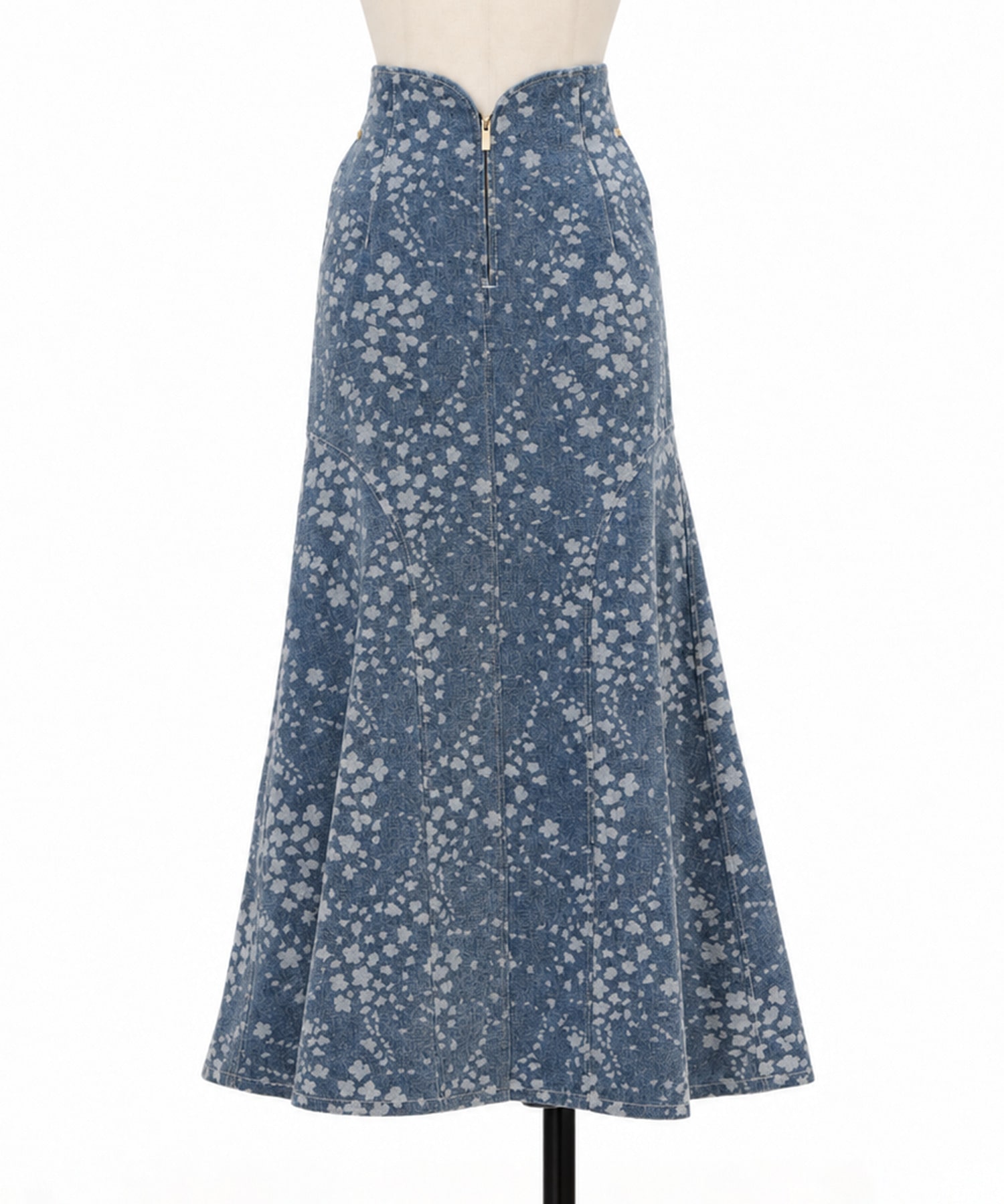 Floral Jacquard Denim Skirt