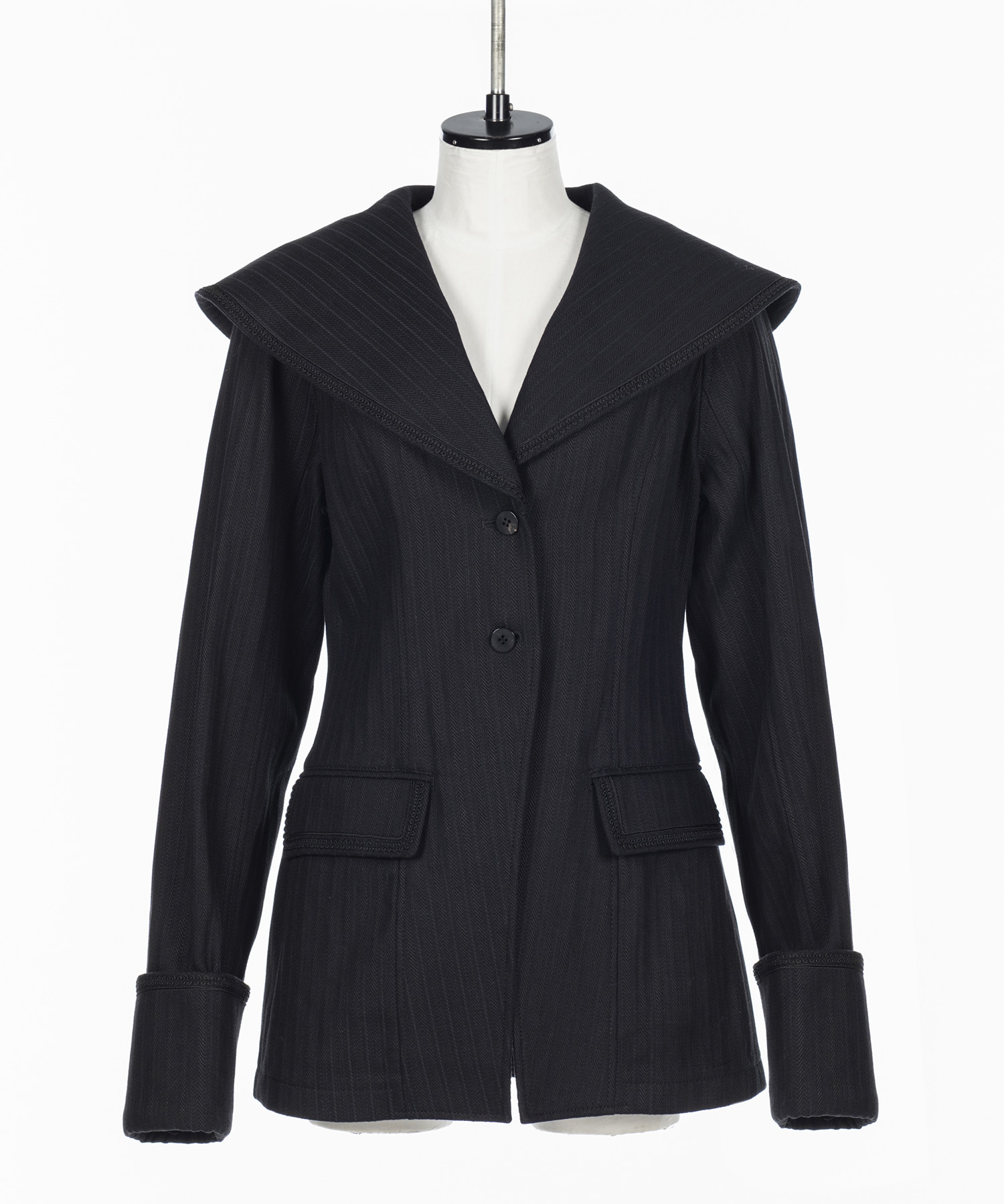 STRIPE JAQUARD DENIM SAILOR JACKET