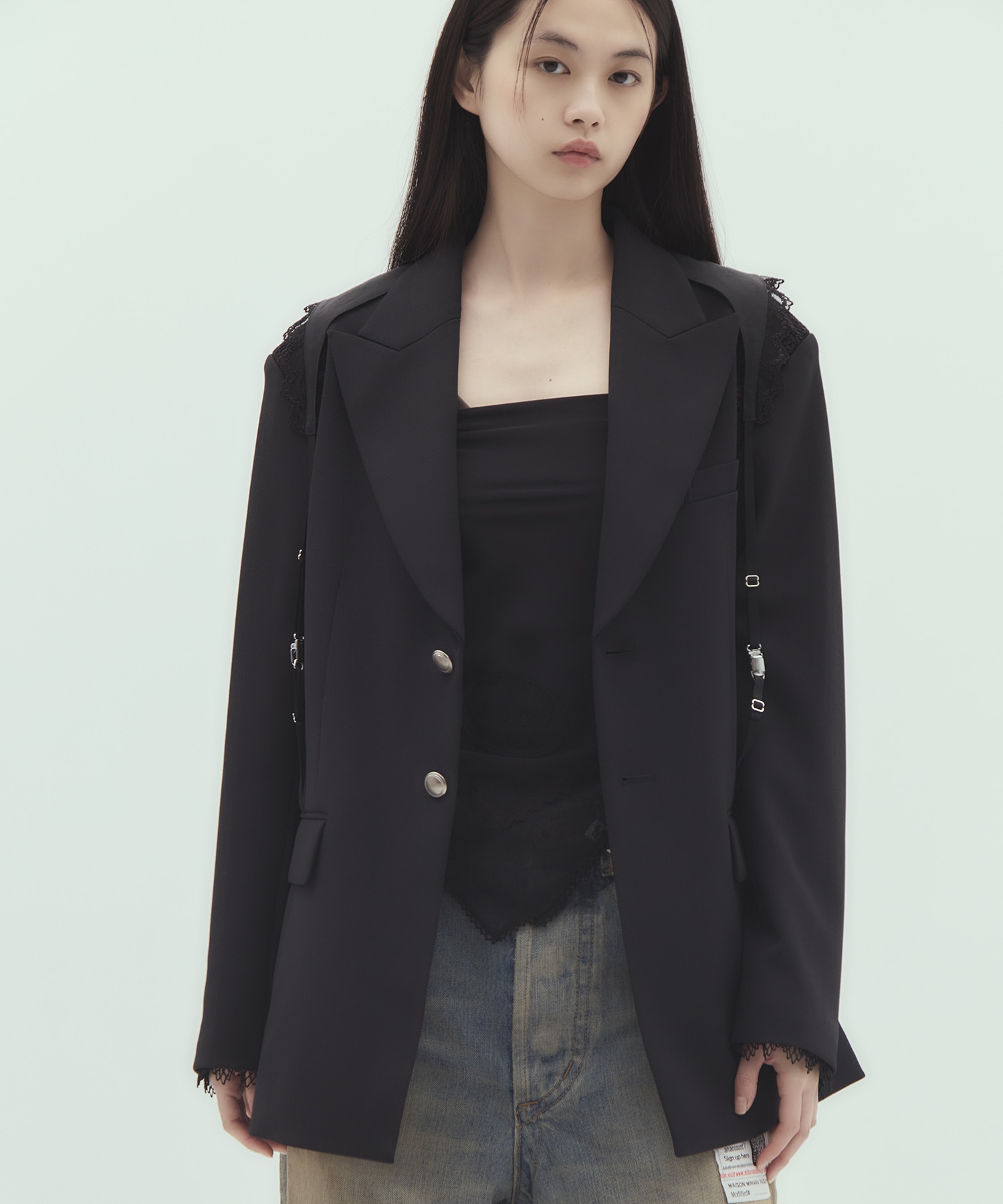 garter collar peaked lapel jacket