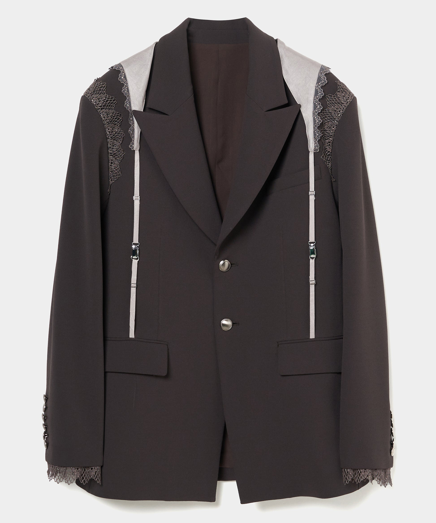 garter collar peaked lapel jacket