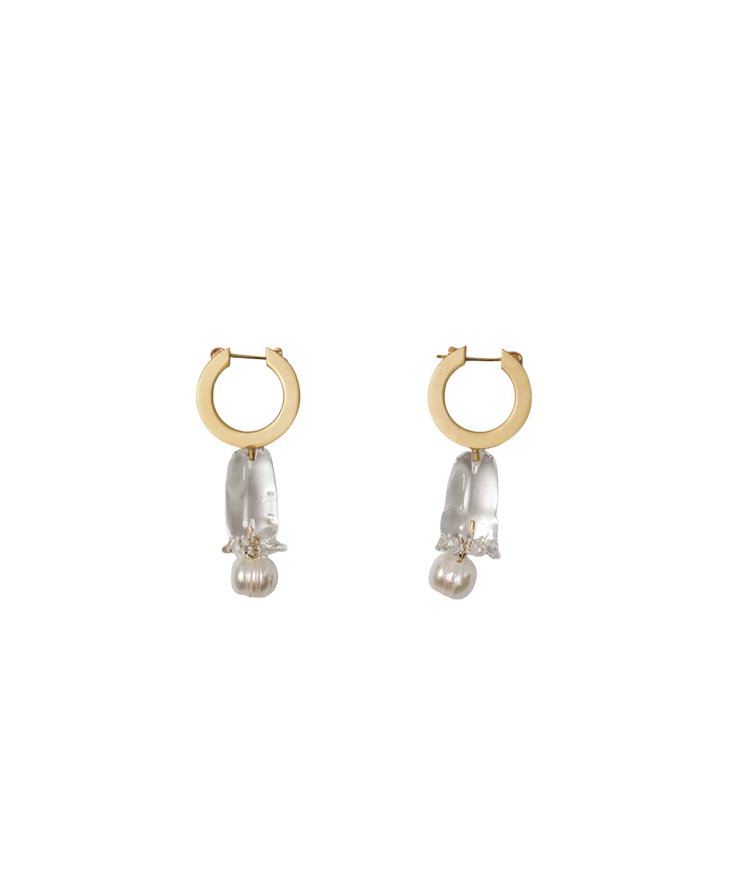 Floral Motif Glass Earrings