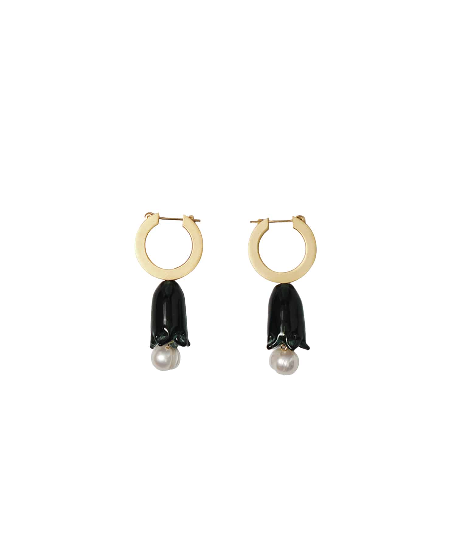 Floral Motif Glass Earrings