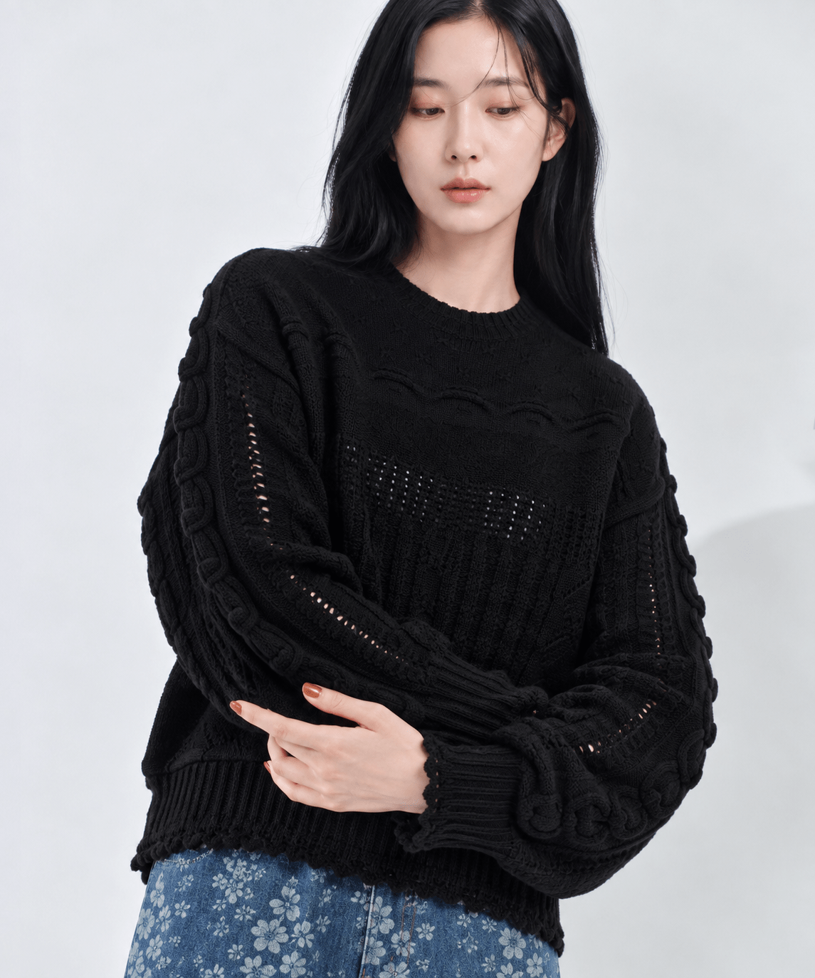 Wool Cable Knit Top
