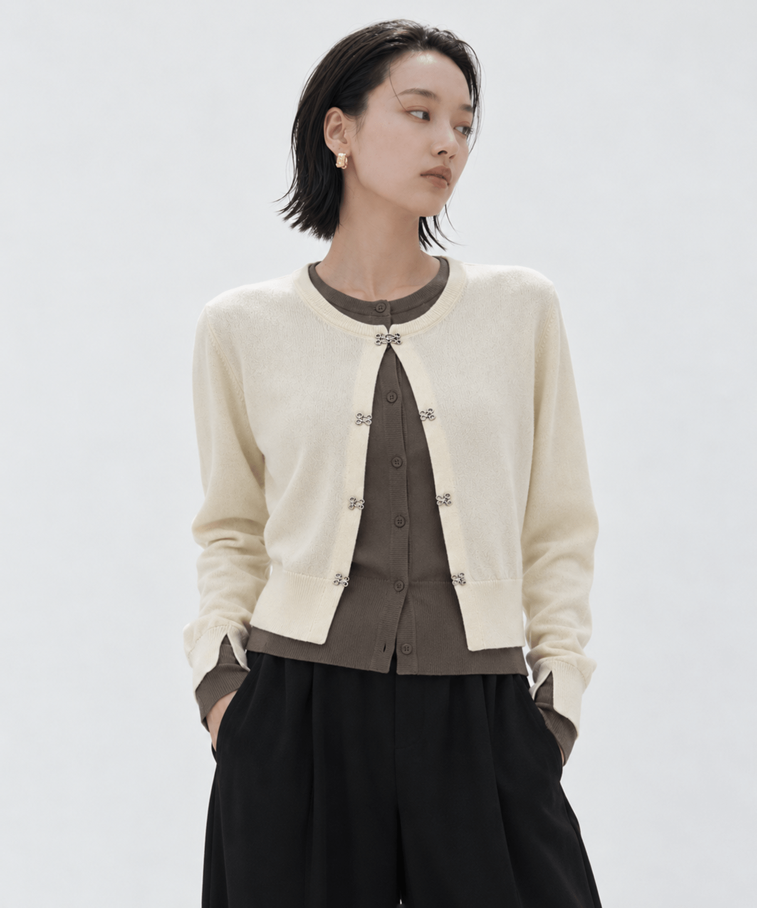 Double Layer Knit Cardigan