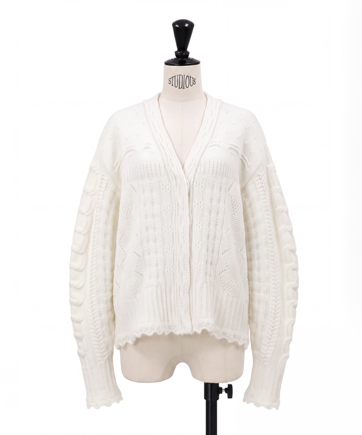 Wool Cable Knit Cardigan