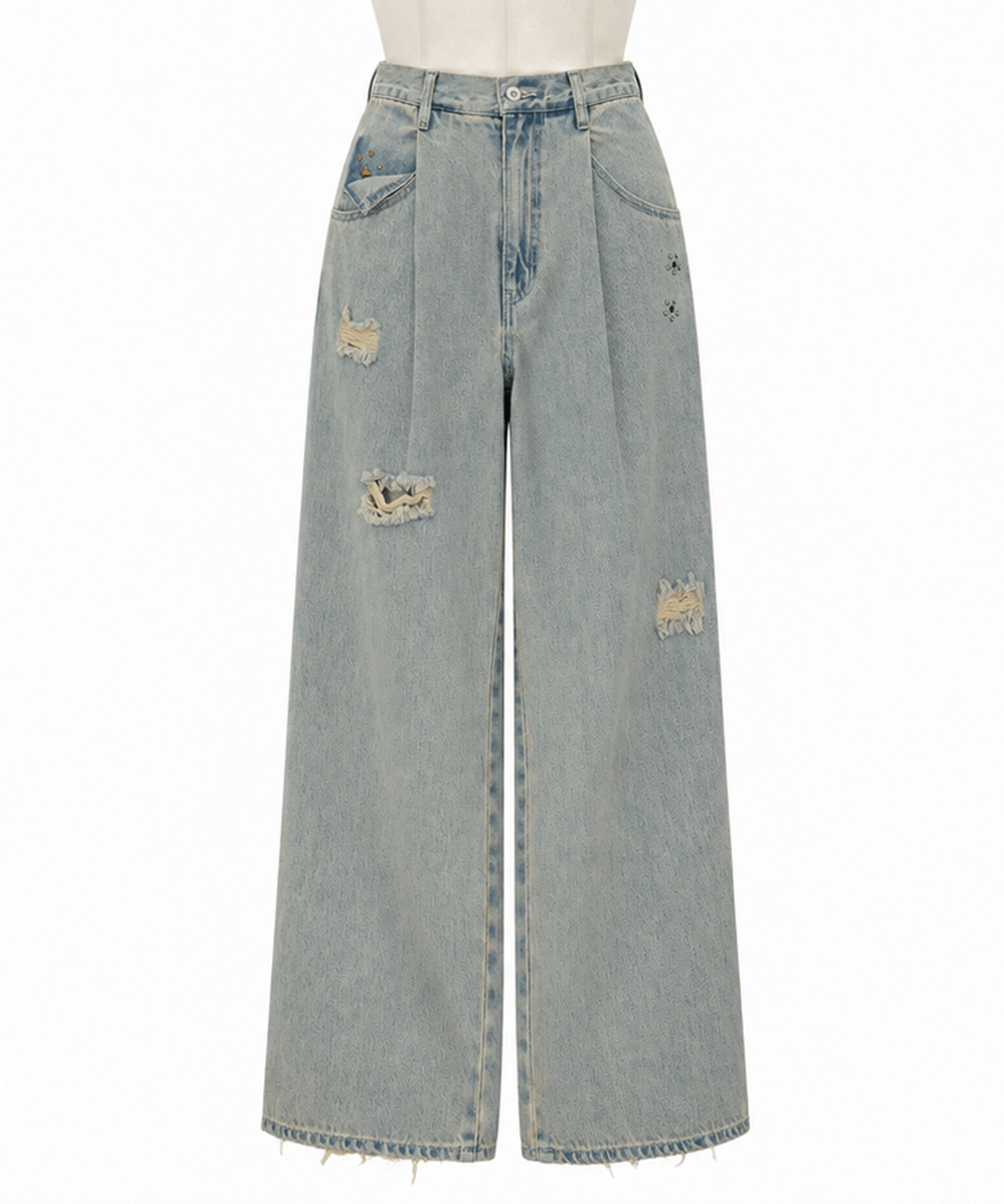 TATTOO STUDS DENIM PANTS