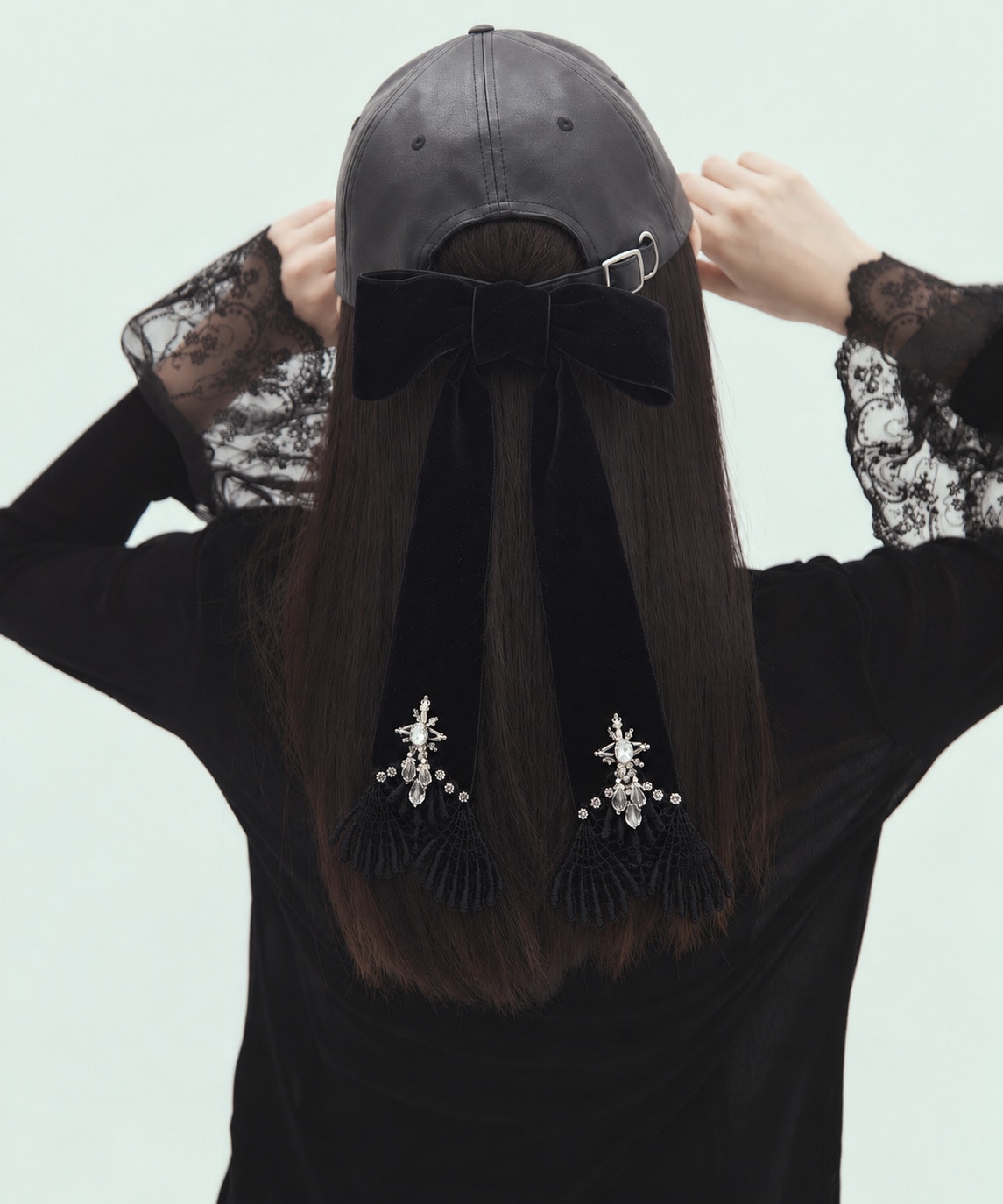 別注leather ribbon cap