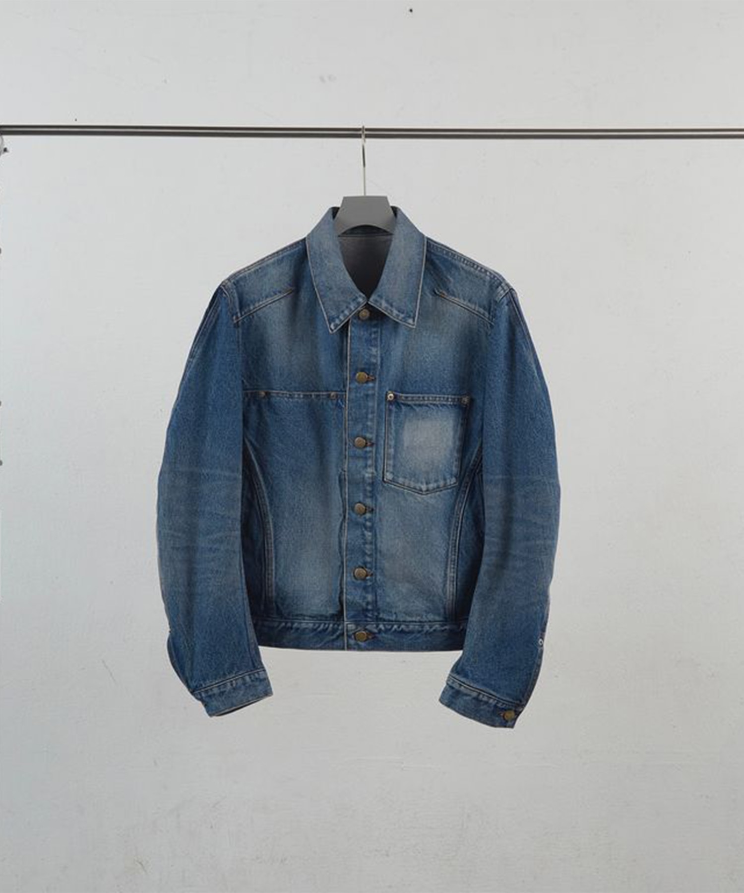 DENIM 3D TRUCKER JACKET VINTAGE FADED INDIGO