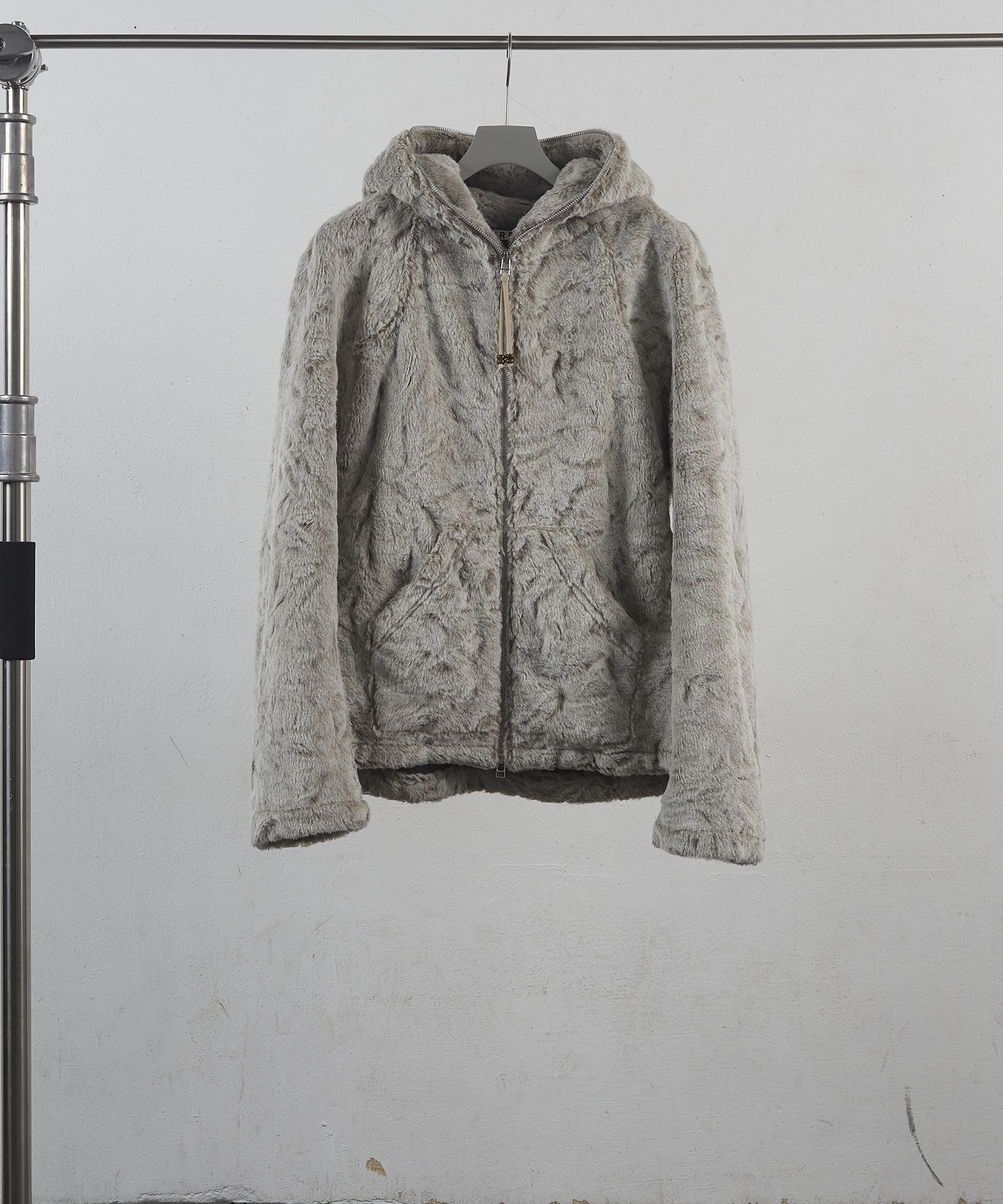 FAUX SHEARLING FULL ZIP UP HOODIE