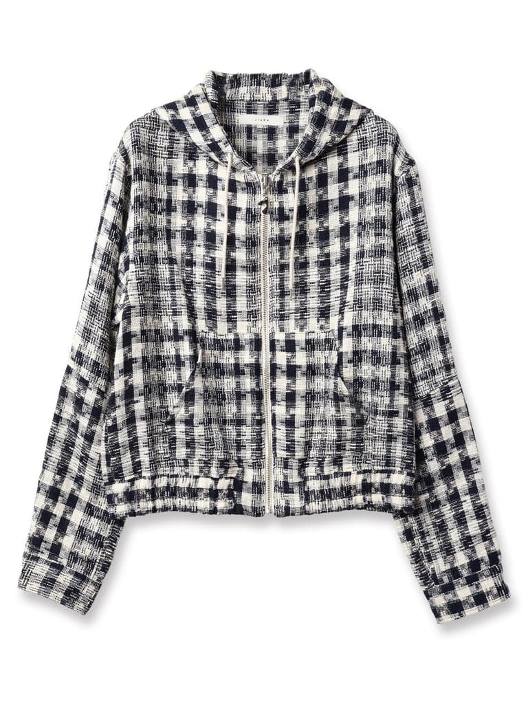 GINGHAM ZIP PARKA