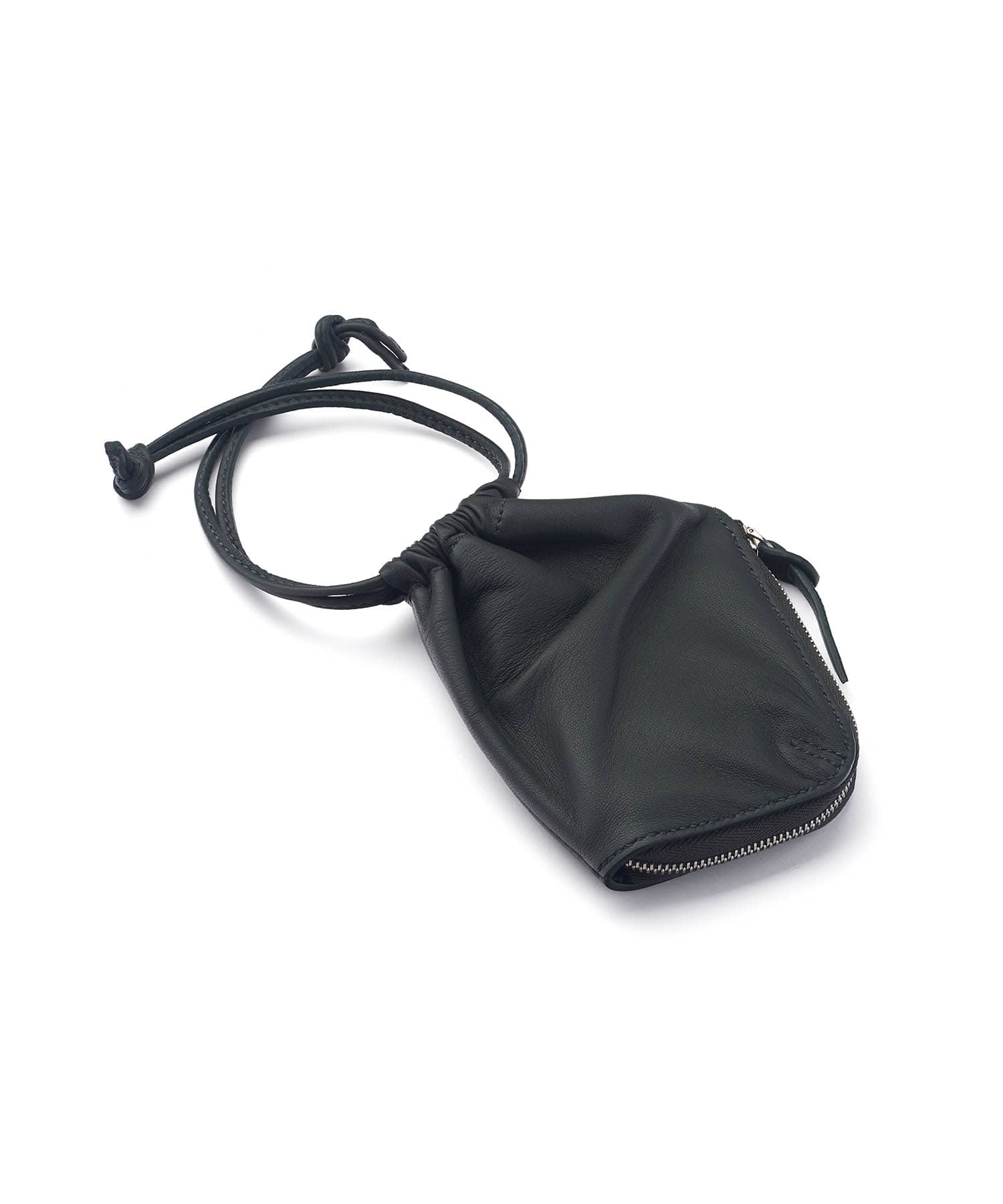 drawstring L-zip purse