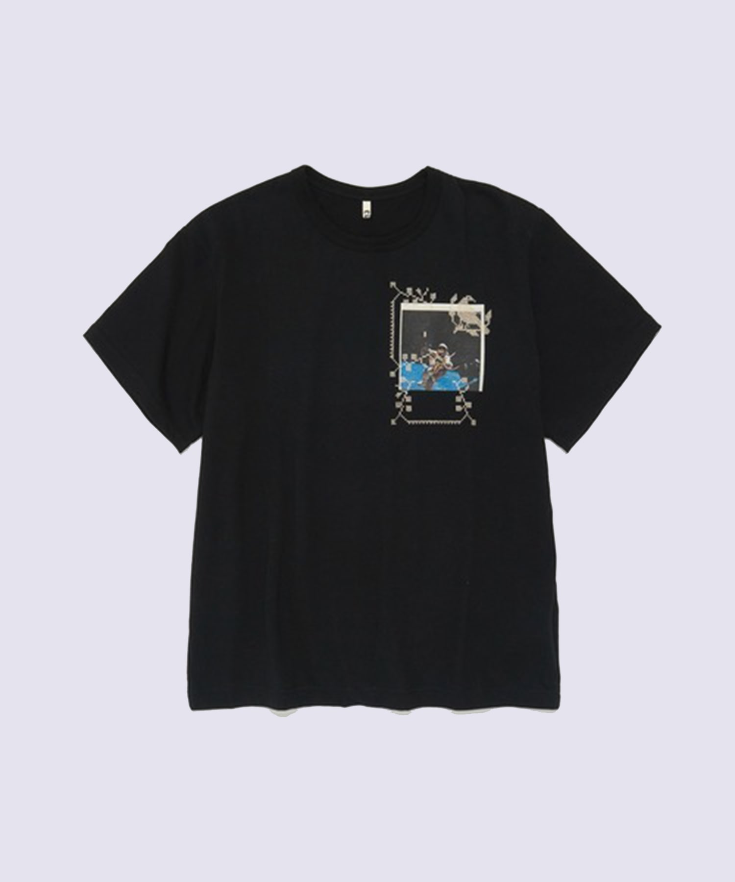 Embroidery and print design T-shirt