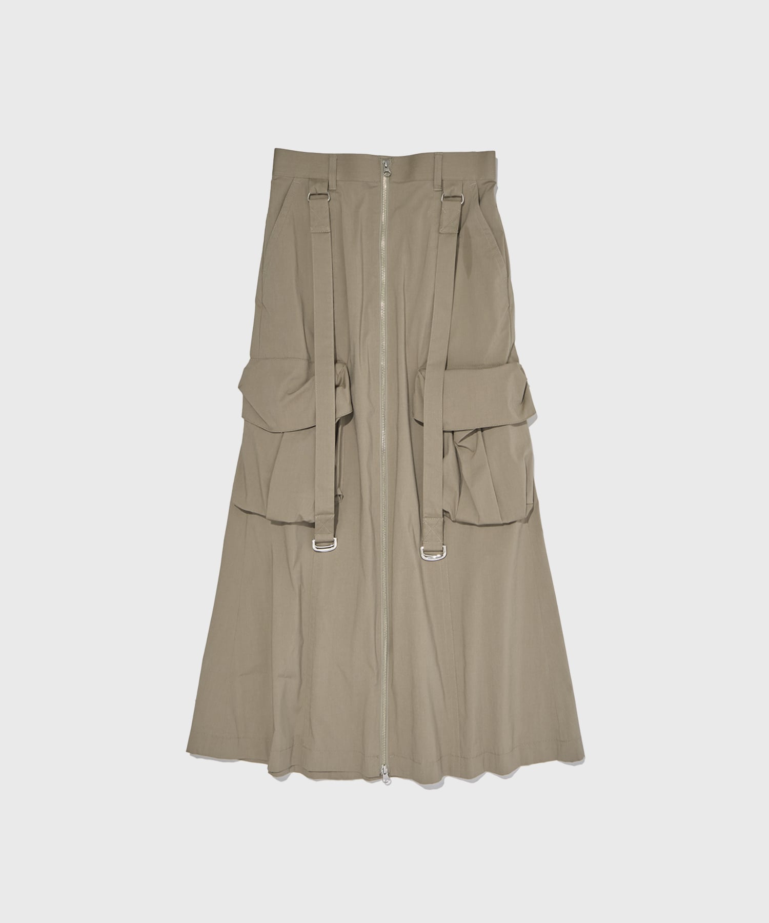 Zip Up Military Skirt